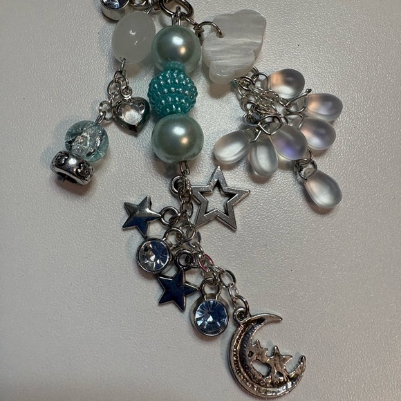 Silver and Blue Star Charm Key Holder - Picture 2 of 4